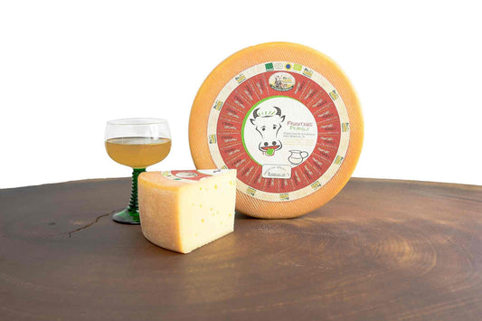 Fruchtiges Fränzle Bio-Schnittkäse aus Allgäuer Bio-Heumilch mit Apfelmost affiniert