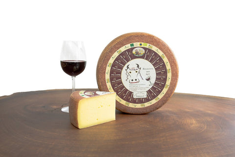 Beschwipste Anna Rot Bio-Schnittkäse aus Allgäuer Bio-Heumilch mit Rotwein affiniert