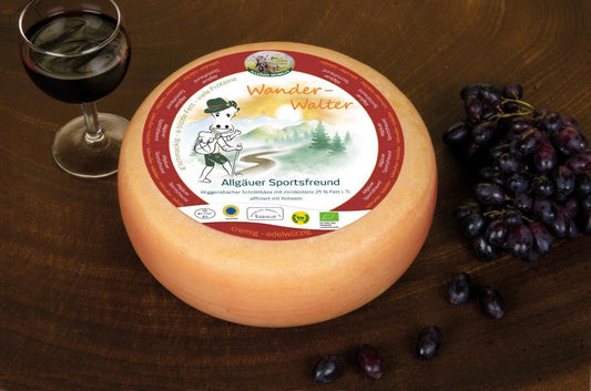 Wander-Walter Bio-Schnittkäse aus Allgäuer Bio-Heumilch mit Rotwein affiniert